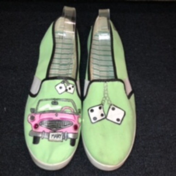 Time & Tru Green & Pink Car Theme Print Slides Size 11 - Picture 1 of 11
